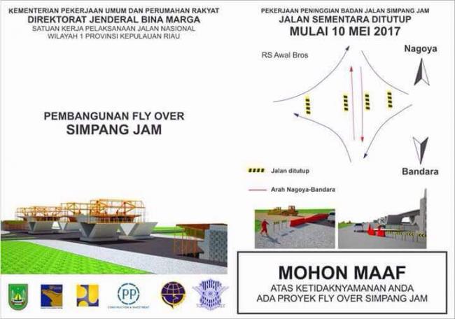 Pengalihan Jalan Sekupang-Batam Centre Mulai Siang Ini