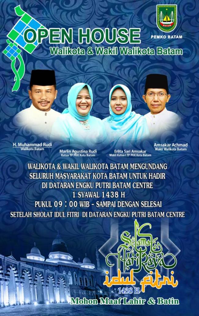 Walikota-Wakil Walikota Shalat Ied dan Open House di Engku Putri