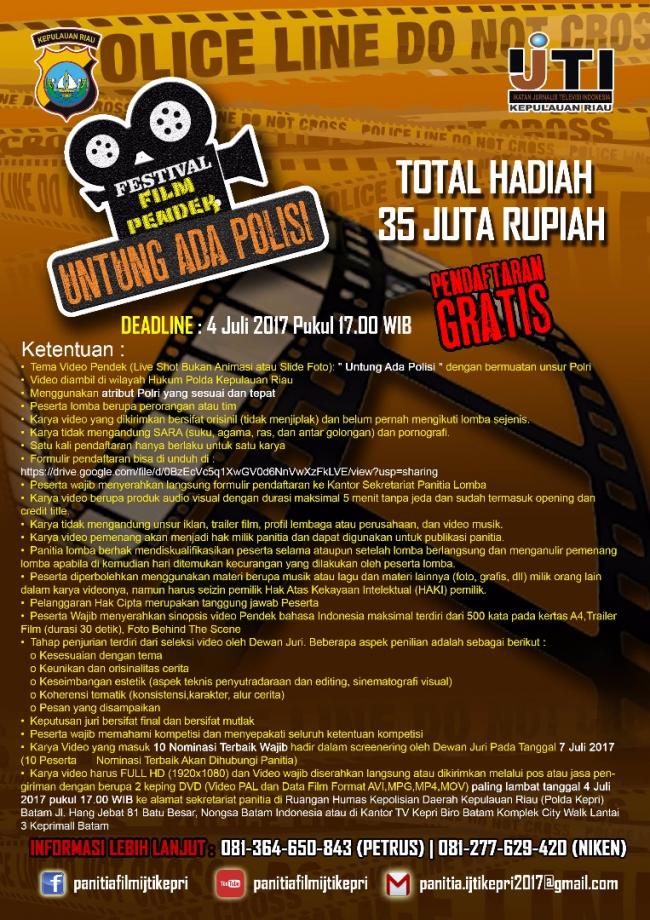 Polda-IJTI Kepri Gelar Lomba Film Pendek "Untung Ada Polisi"